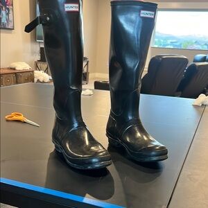 Hunter Black Tall Rain Boots
